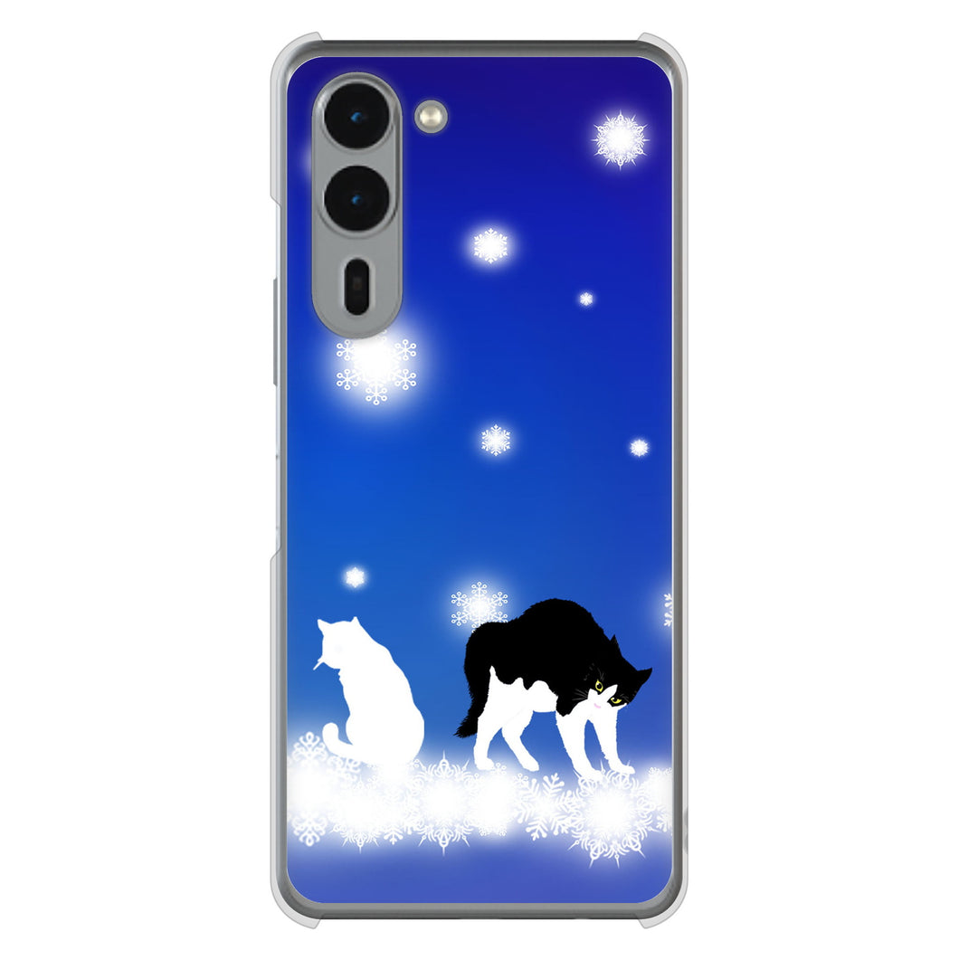 arrows We2 Plus F-51E docomo 高画質仕上げ 背面印刷 ハードケース 【YJ335 雪の結晶 はちわれ】