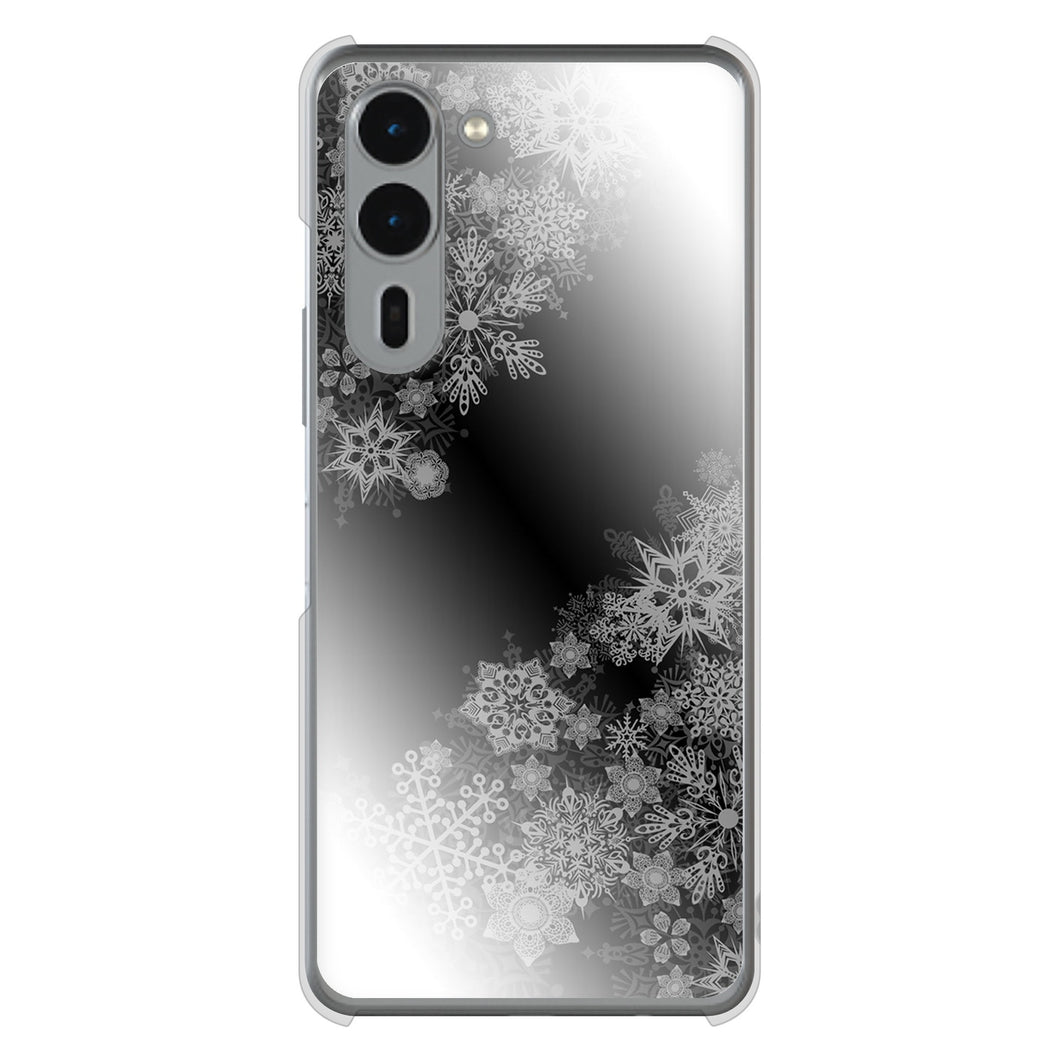 arrows We2 Plus F-51E docomo 高画質仕上げ 背面印刷 ハードケース 【YJ340 モノトーン 雪の結晶 】