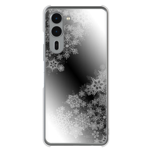 arrows We2 Plus F-51E docomo 高画質仕上げ 背面印刷 ハードケース 【YJ340 モノトーン 雪の結晶 】