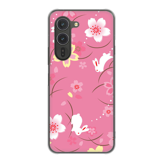 arrows Alpha F-51F docomo 149 桜と白うさぎ ハードケース 背面印刷