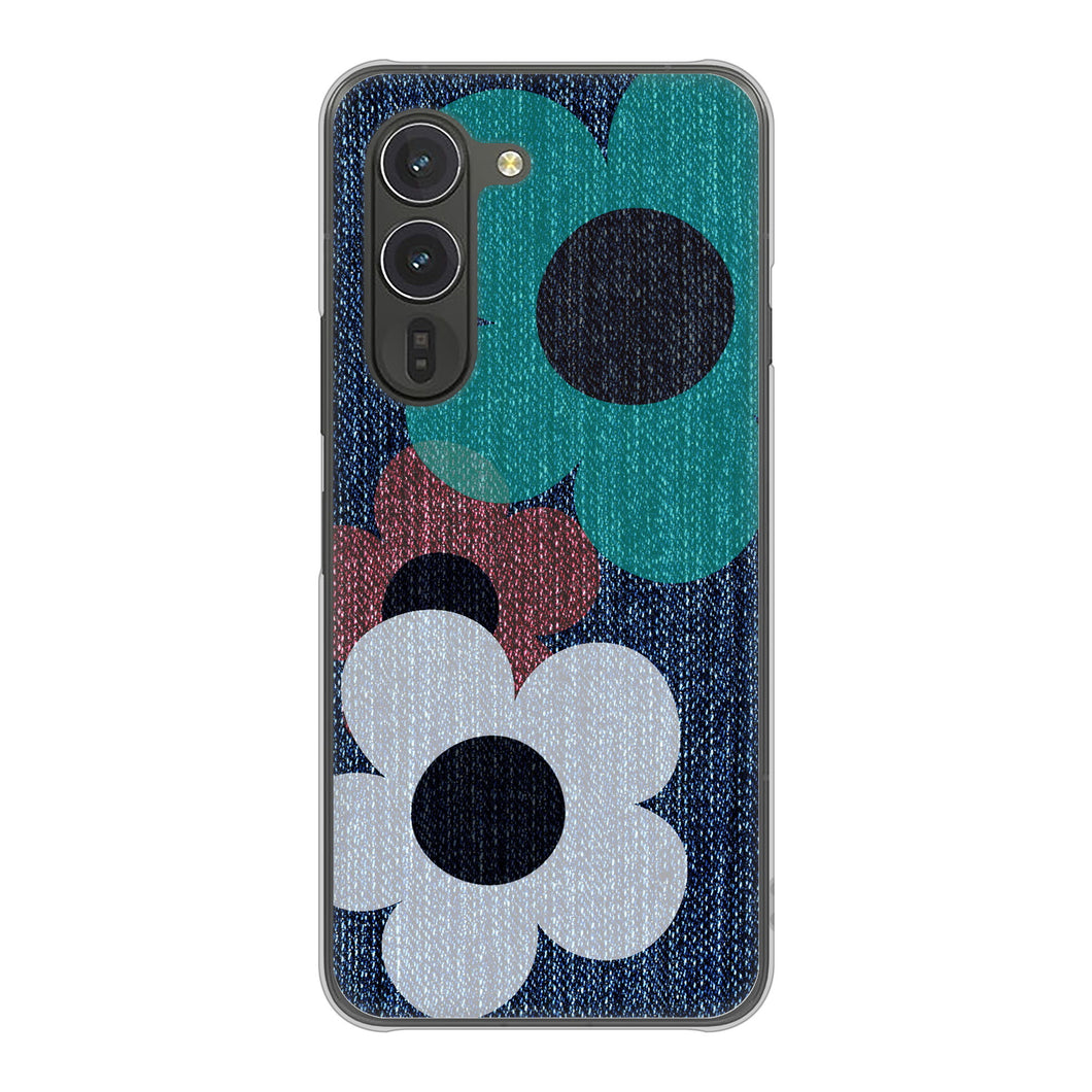 arrows Alpha F-51F docomo 高画質仕上げ 背面印刷 ハードケース 【EK869 ルーズフラワーinデニム風】