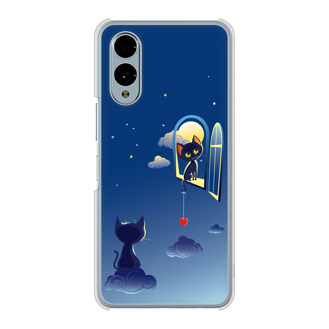 arrows We2 F-52E docomo 高画質仕上げ 背面印刷 ハードケース夜とネコ