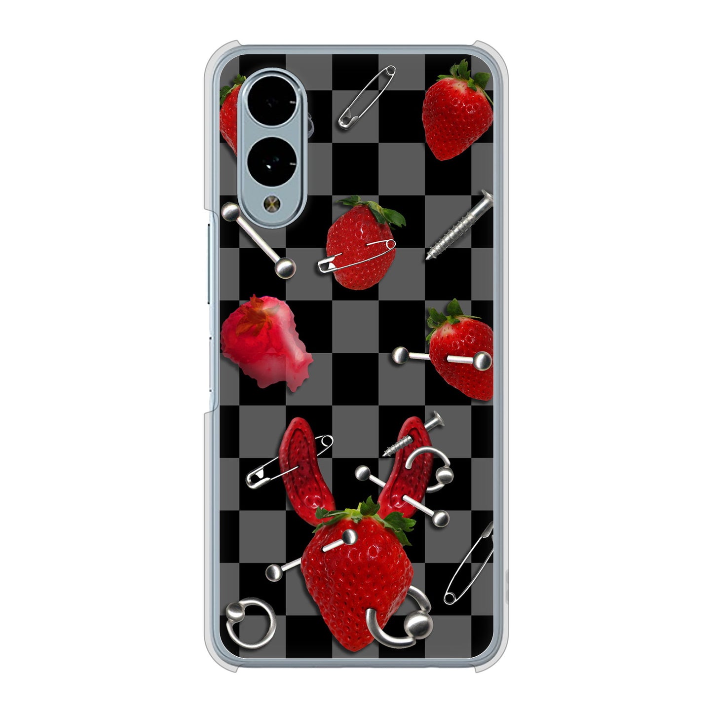 arrows We2 F-52E docomo 高画質仕上げ 背面印刷 ハードケースむかいあぐる 苺パンク