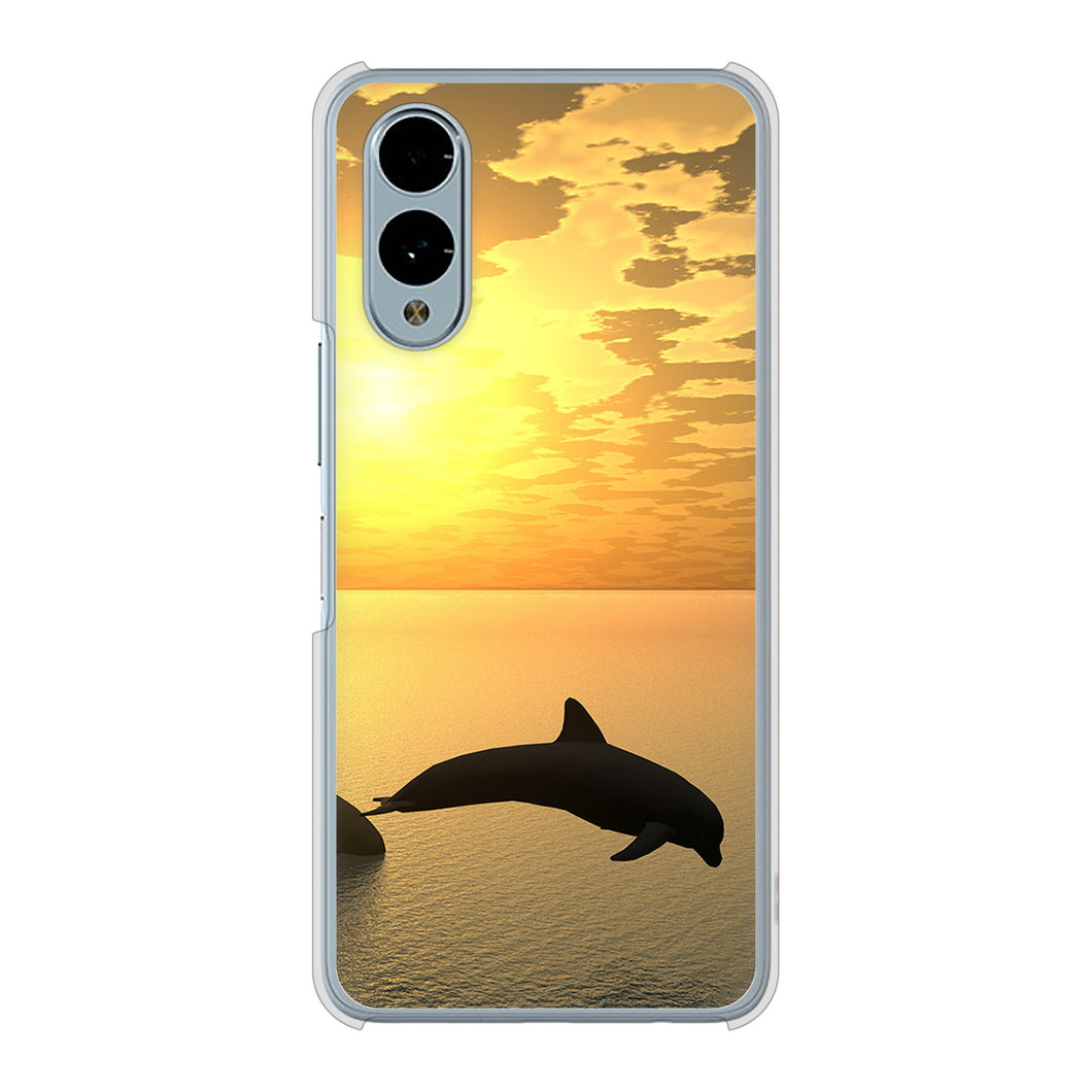 arrows We2 F-52E docomo 高画質仕上げ 背面印刷 ハードケース 【VA845 夕暮れのドルフィン】