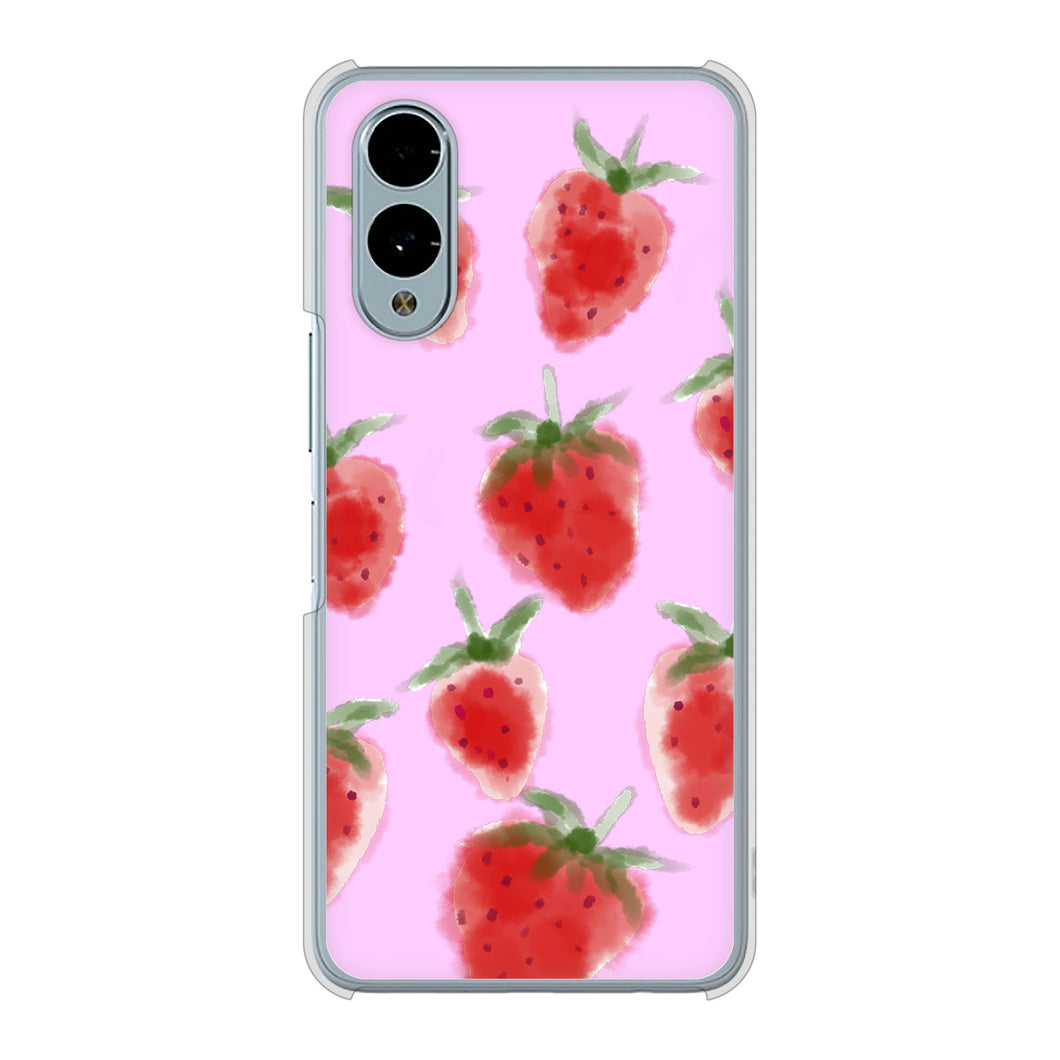 arrows We2 F-52E docomo 高画質仕上げ 背面印刷 ハードケースイチゴ 水彩