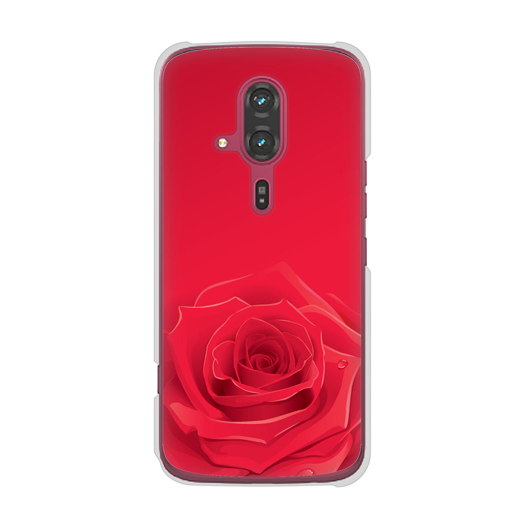 らくらくスマートフォン F-53E docomo 高画質仕上げ 背面印刷 ハードケースバラ