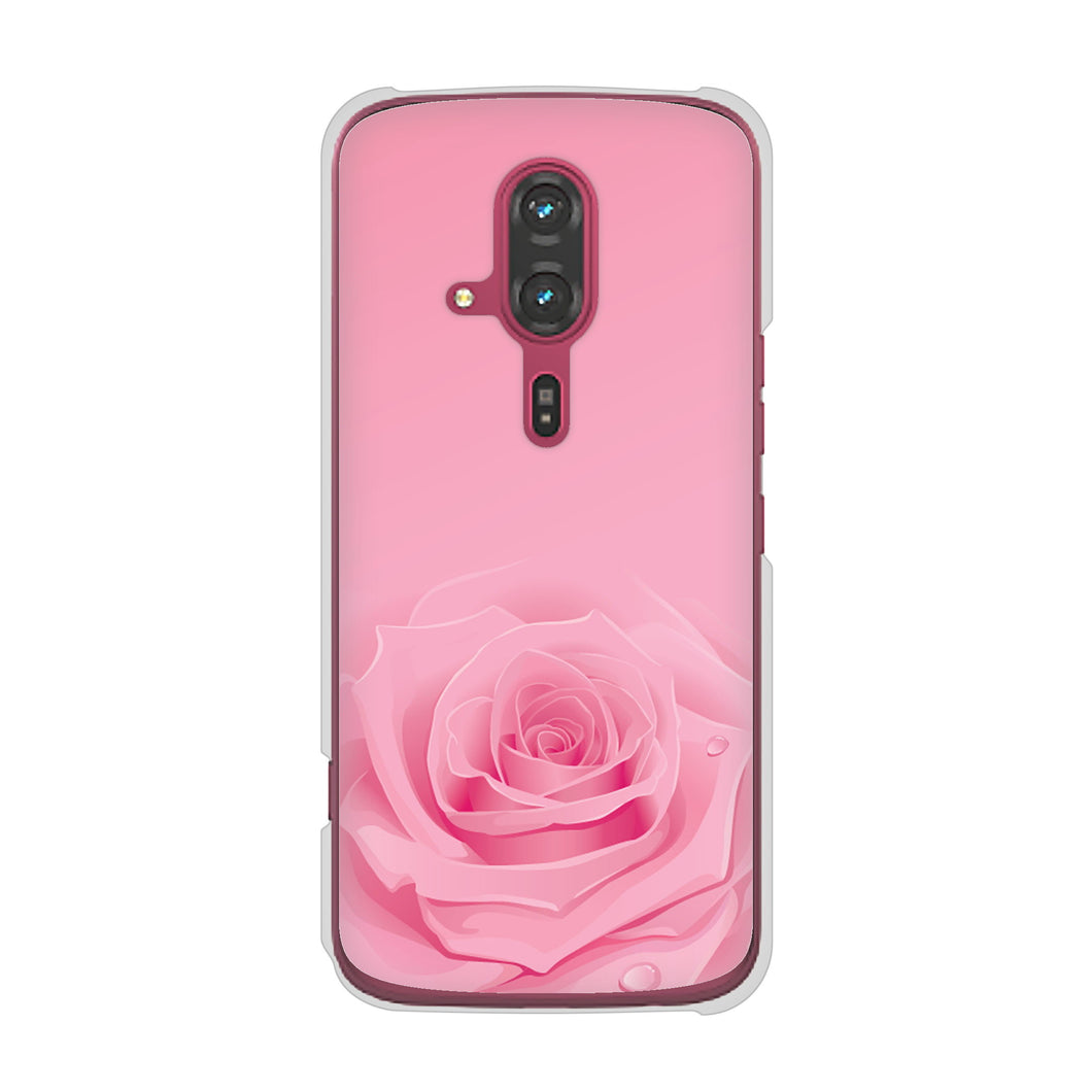 らくらくスマートフォン F-53E docomo 高画質仕上げ 背面印刷 ハードケースバラ