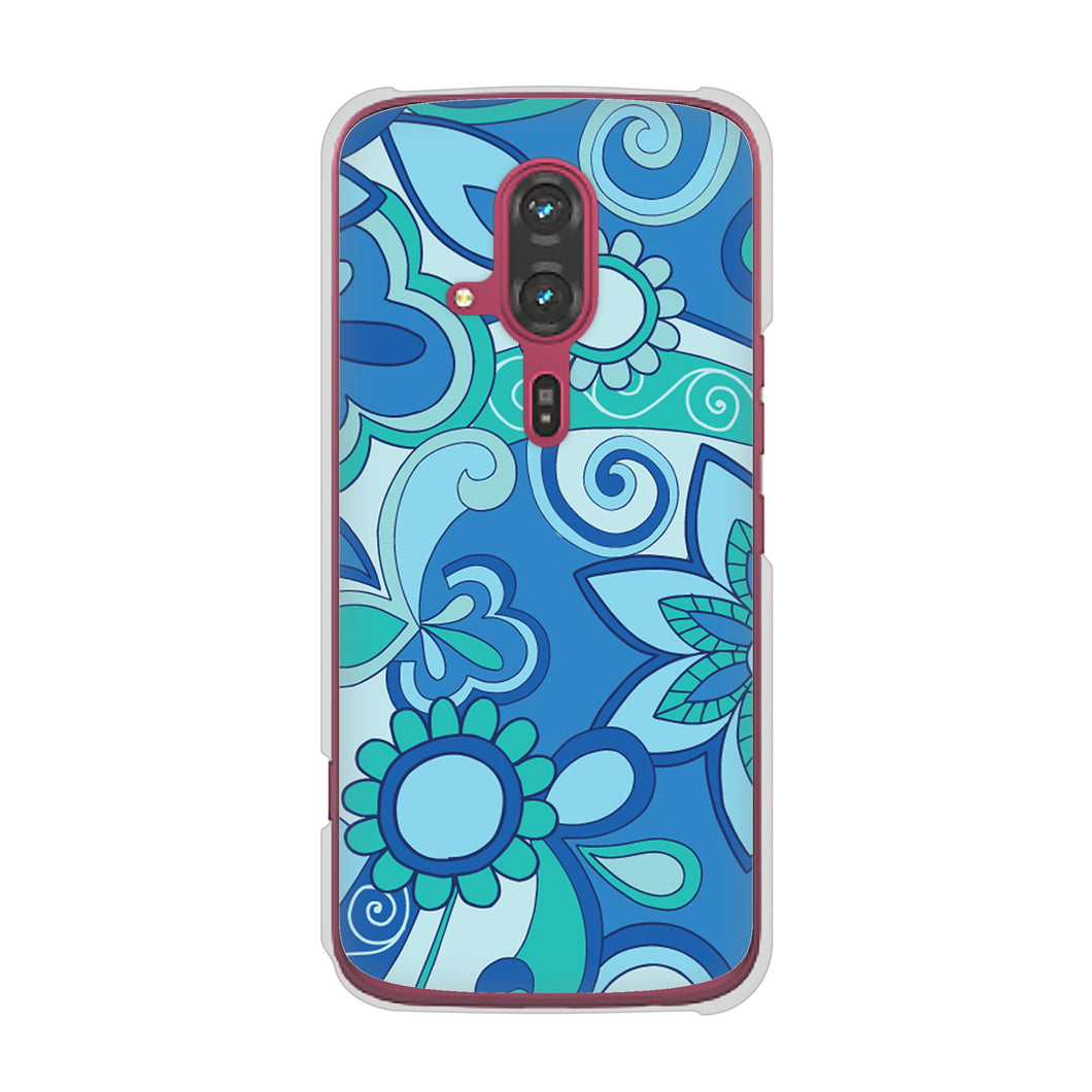 らくらくスマートフォン F-53E docomo 高画質仕上げ 背面印刷 ハードケース 【409 ブルーミックス】