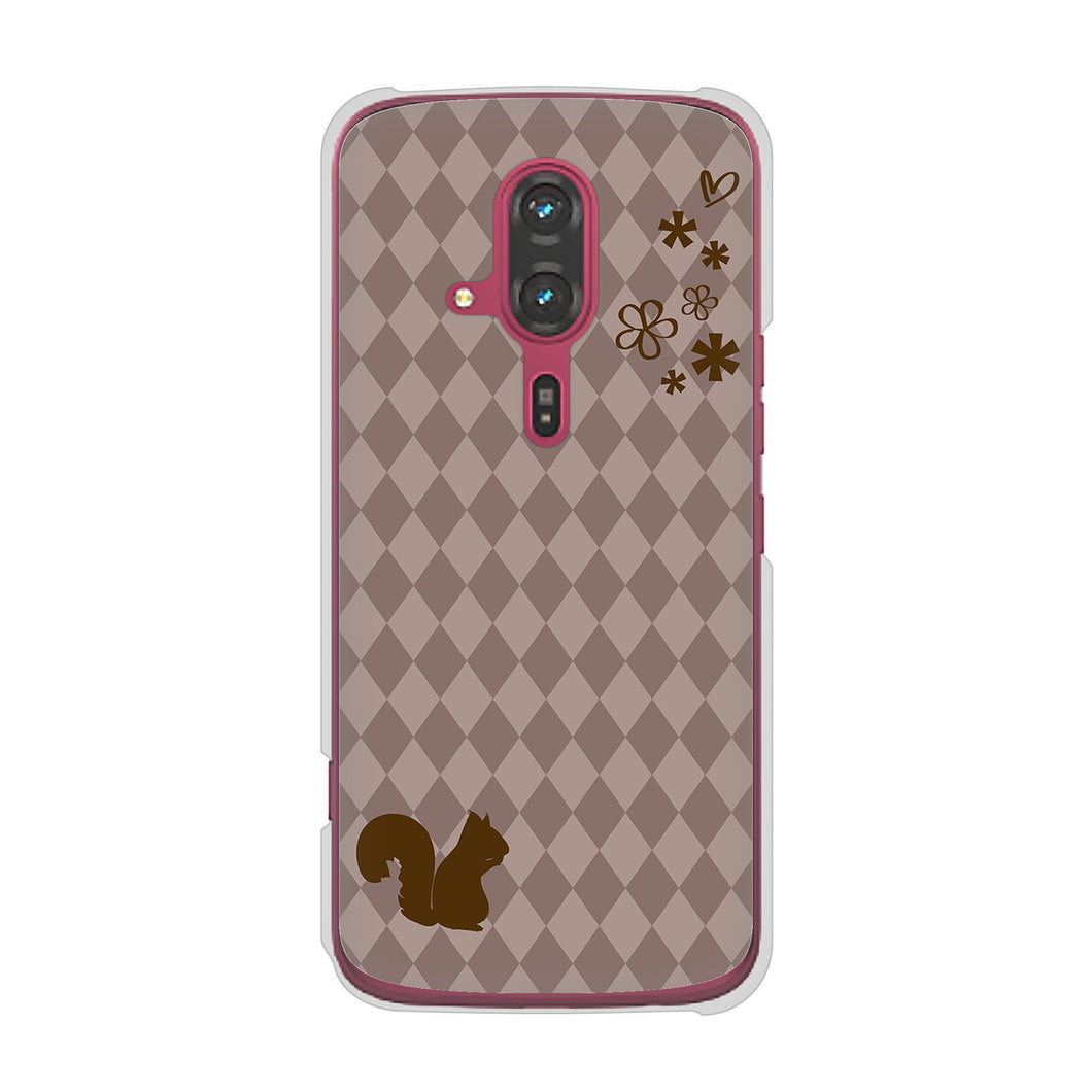 らくらくスマートフォン F-53E docomo 高画質仕上げ 背面印刷 ハードケース 【515 リス】