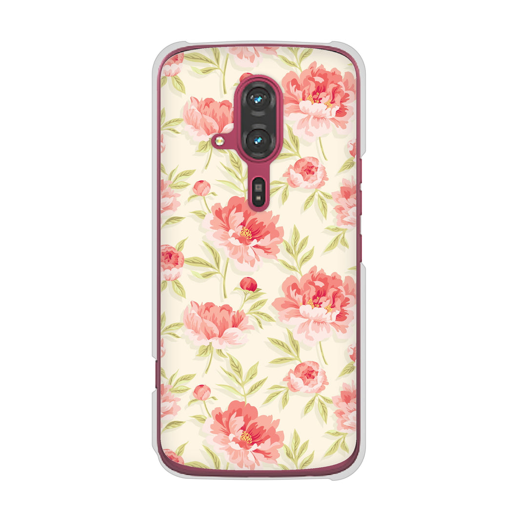 らくらくスマートフォン F-53E docomo 高画質仕上げ 背面印刷 ハードケース北欧の小花