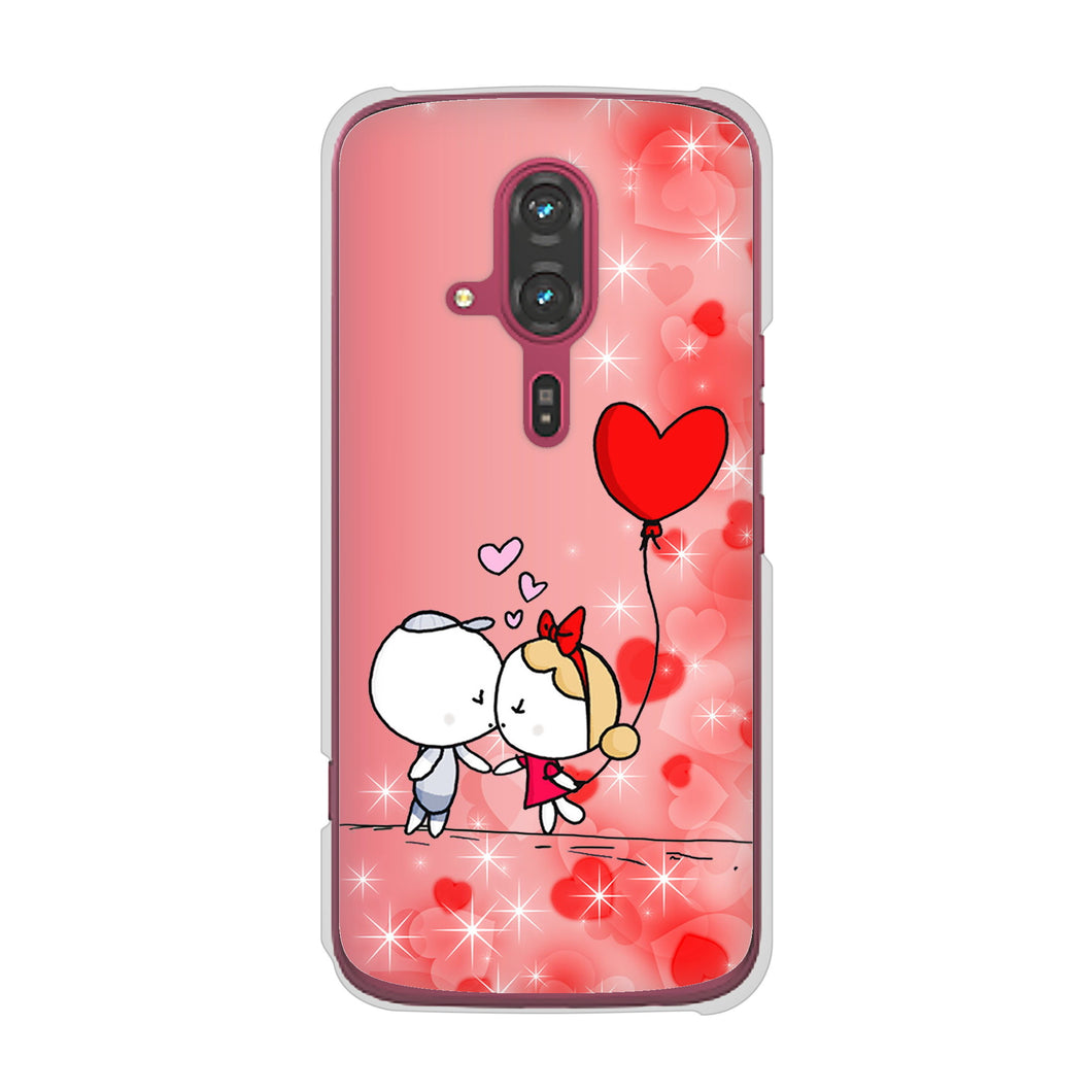 らくらくスマートフォン F-53E docomo 高画質仕上げ 背面印刷 ハードケースカップル