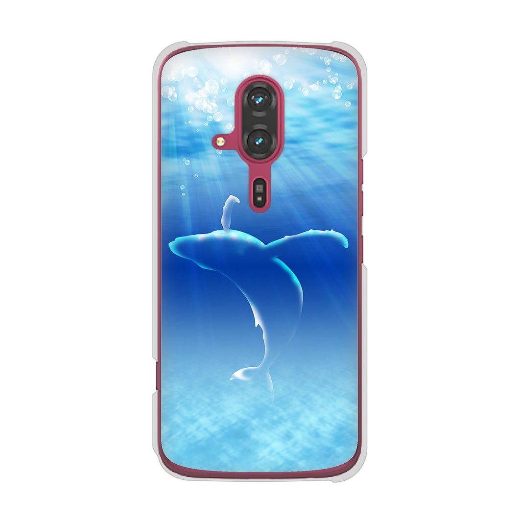 らくらくスマートフォン F-53E docomo 高画質仕上げ 背面印刷 ハードケース海の守り神