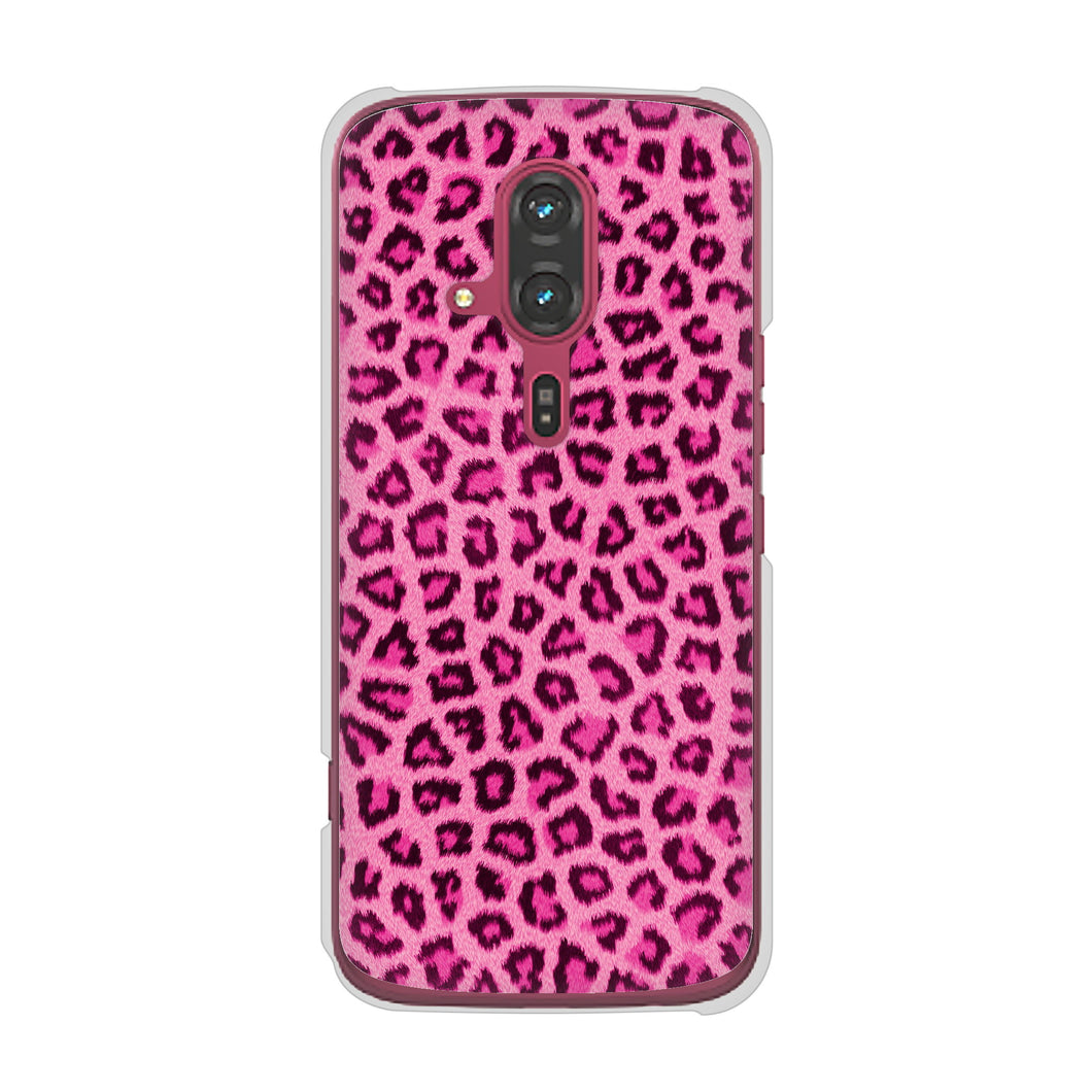 らくらくスマートフォン F-53E docomo 高画質仕上げ 背面印刷 ハードケースヒョウ柄ベーシックS