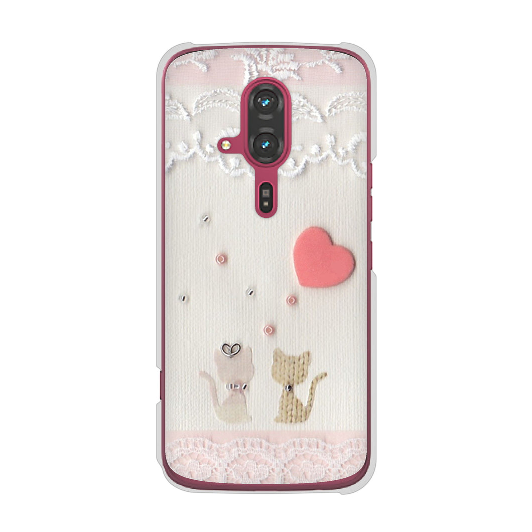 らくらくスマートフォン F-53E docomo 高画質仕上げ 背面印刷 ハードケースクラフト写真ネコ