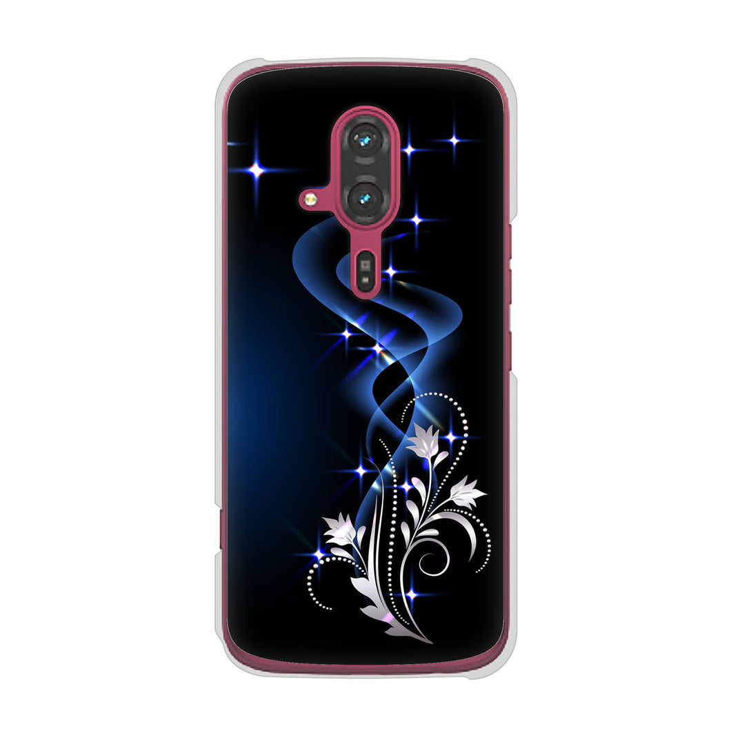 らくらくスマートフォン F-53E docomo 高画質仕上げ 背面印刷 ハードケース 【1278 華より昇る流れ】