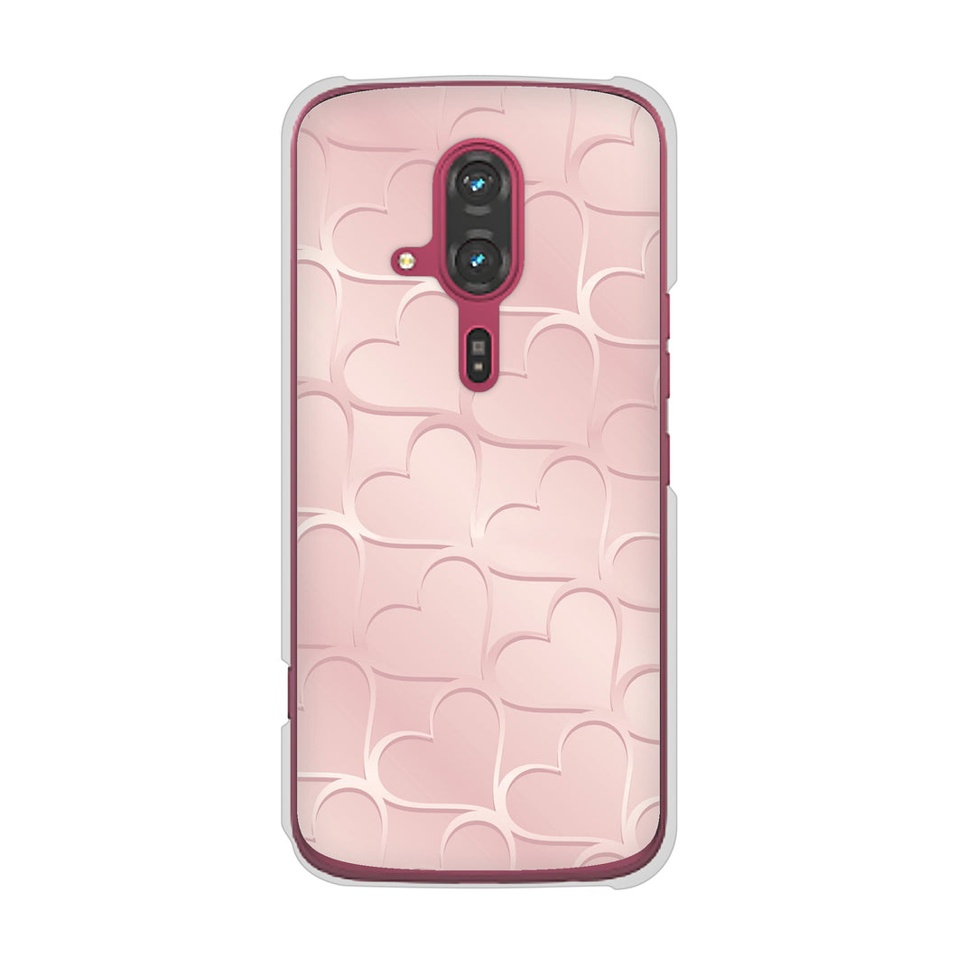 らくらくスマートフォン F-53E docomo 高画質仕上げ 背面印刷 ハードケースかくれハート