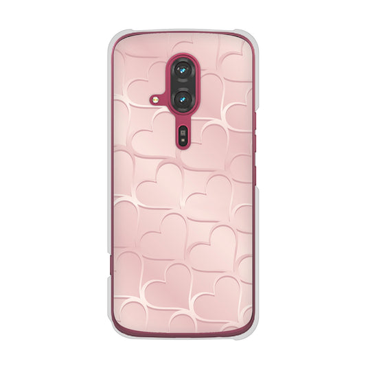 らくらくスマートフォン F-53E docomo かくれハート ハードケース 背面印刷