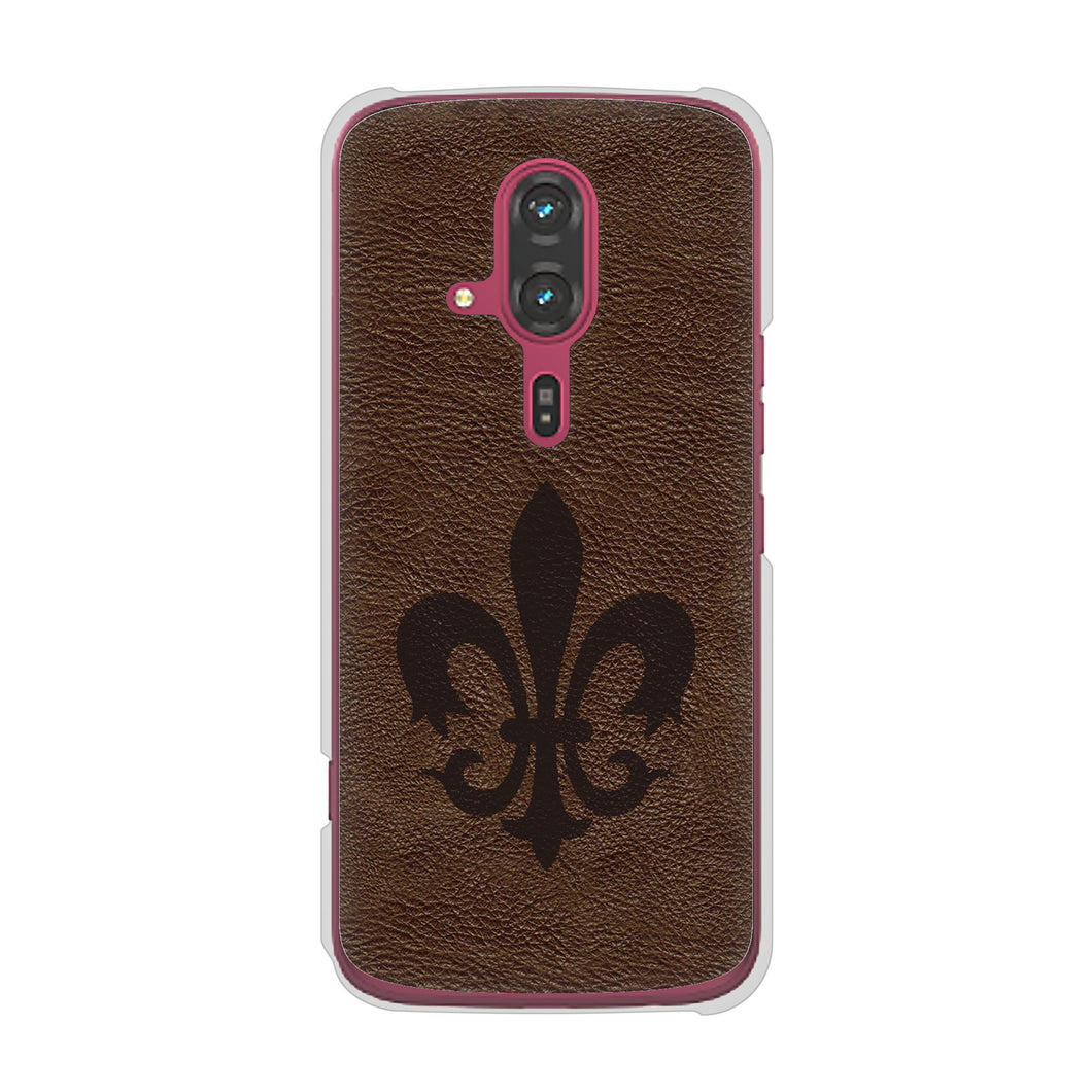 らくらくスマートフォン F-53E docomo 高画質仕上げ 背面印刷 ハードケースレザー風