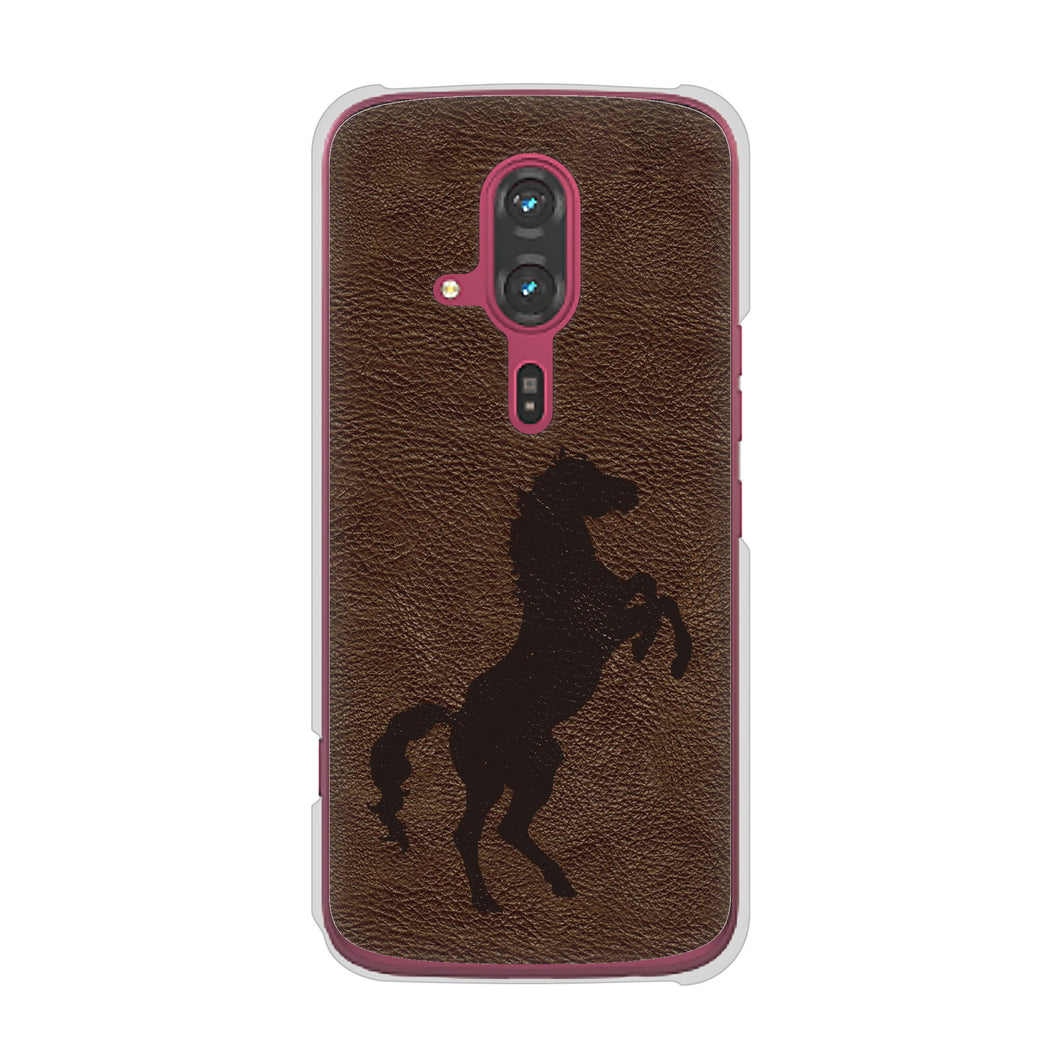 らくらくスマートフォン F-53E docomo 高画質仕上げ 背面印刷 ハードケースレザー風