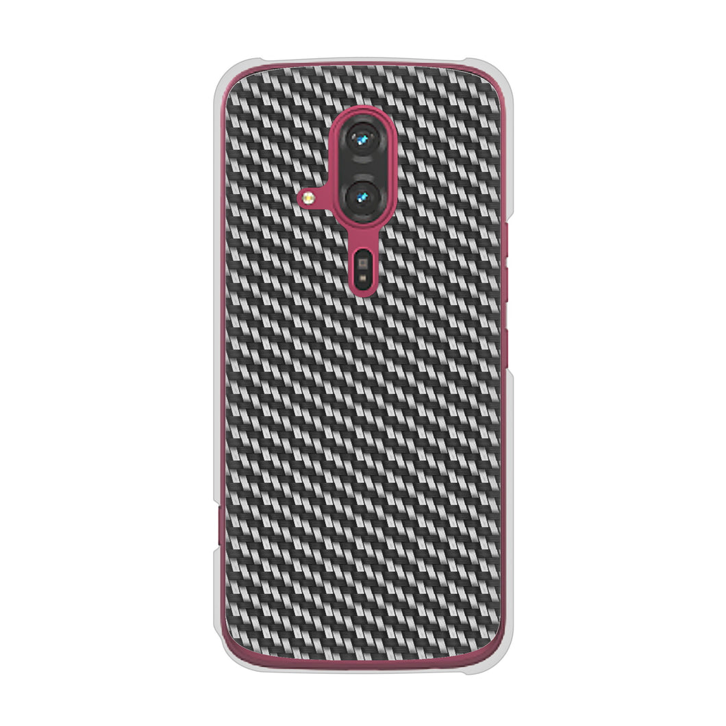 らくらくスマートフォン F-53E docomo 高画質仕上げ 背面印刷 ハードケースカーボン