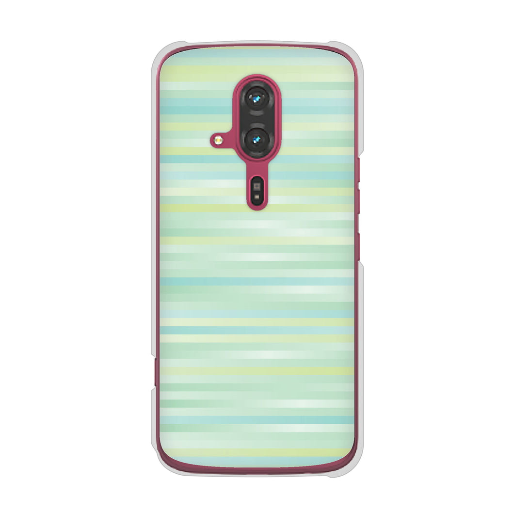 らくらくスマートフォン F-53E docomo 高画質仕上げ 背面印刷 ハードケースグラデーションボーダー