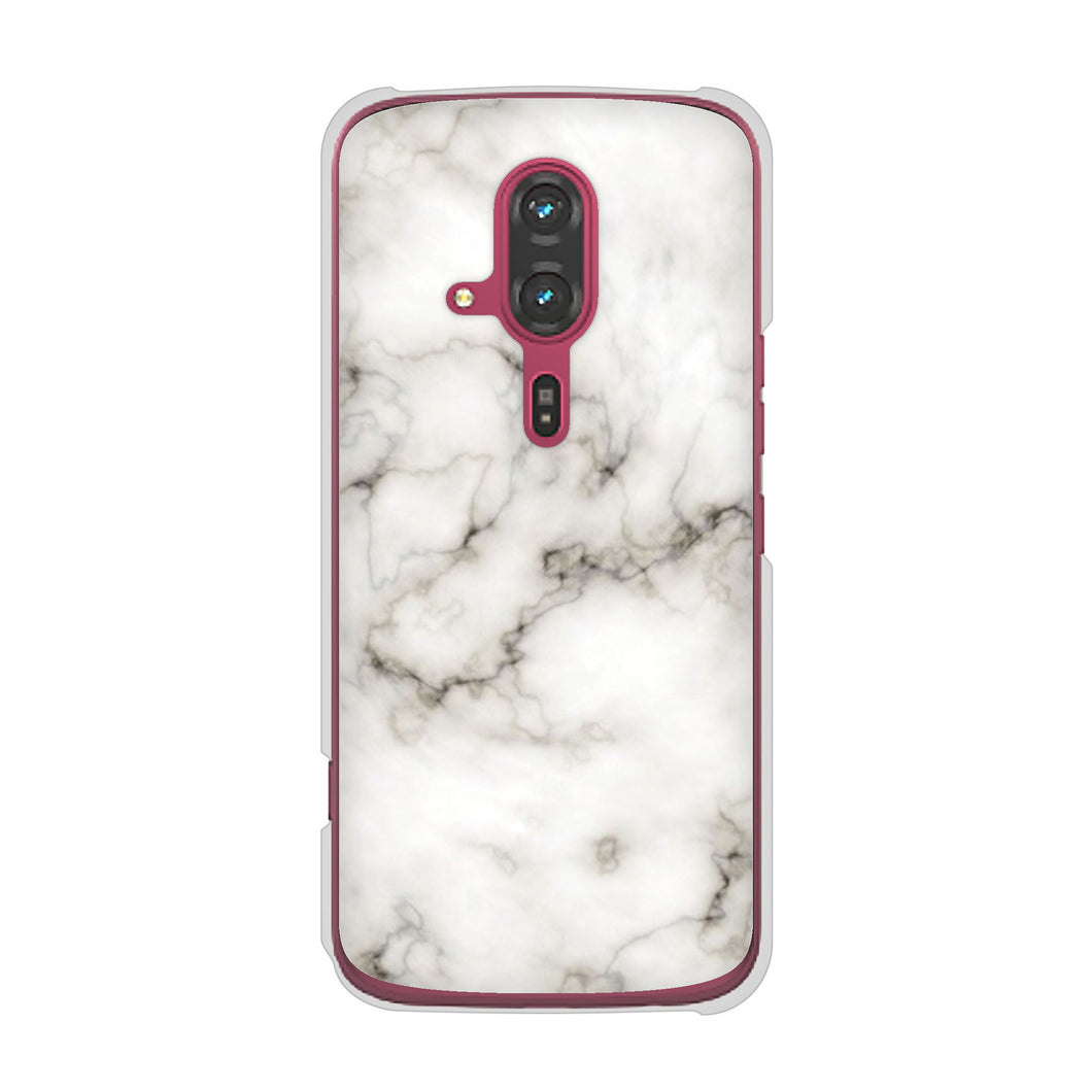 らくらくスマートフォン F-53E docomo 高画質仕上げ 背面印刷 ハードケース大理石BK