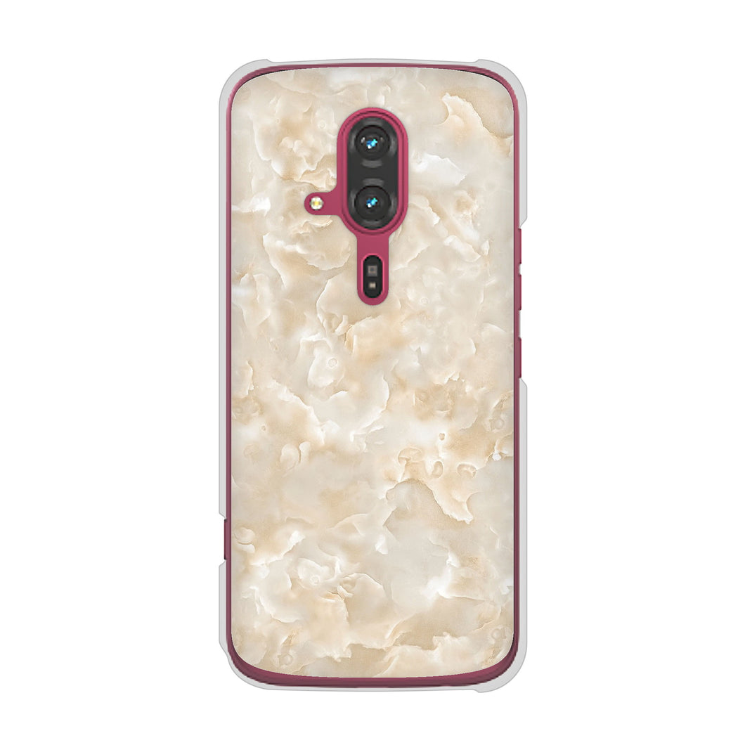 らくらくスマートフォン F-53E docomo 高画質仕上げ 背面印刷 ハードケース大理石BK