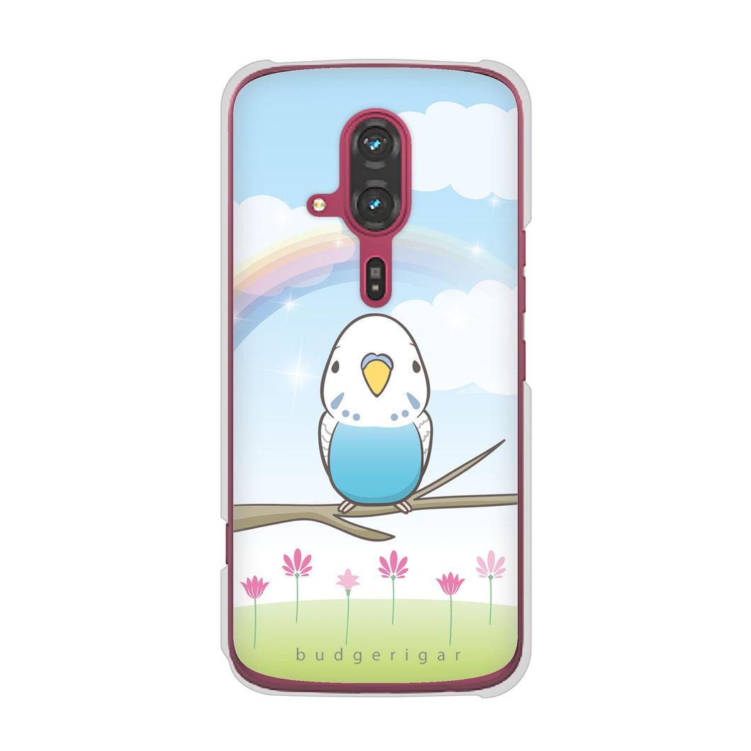 らくらくスマートフォン F-53E docomo 高画質仕上げ 背面印刷 ハードケースセキセイインコ