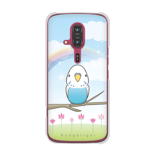 らくらくスマートフォン F-53E docomo 高画質仕上げ 背面印刷 ハードケースセキセイインコ