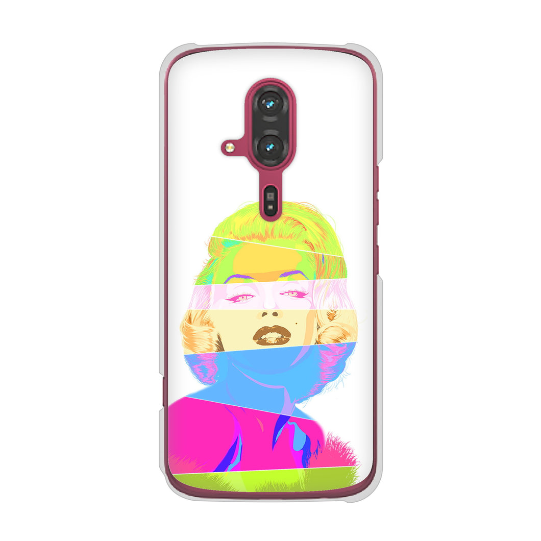 らくらくスマートフォン F-53E docomo 高画質仕上げ 背面印刷 ハードケースマリリンモンローデザイン