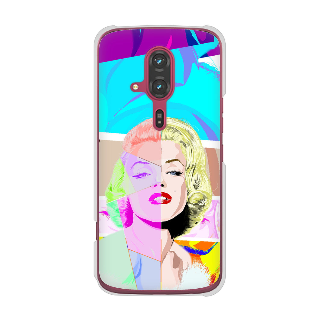 らくらくスマートフォン F-53E docomo 高画質仕上げ 背面印刷 ハードケースマリリンモンローデザイン