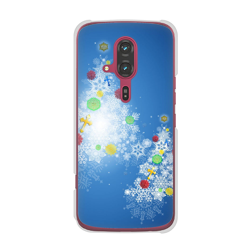 らくらくスマートフォン F-53E docomo 高画質仕上げ 背面印刷 ハードケースクリスマス
