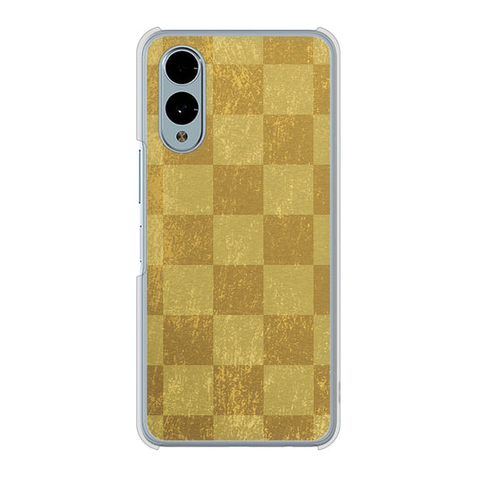 arrows We2 FCG02 au 高画質仕上げ 背面印刷 ハードケース 【619 市松模様-金(骨董風に傷んだイメージ)】
