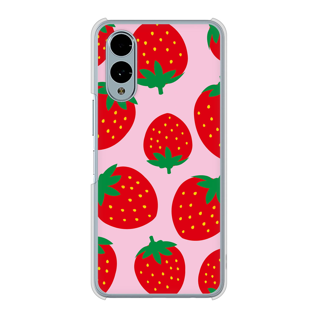 arrows We2 FCG02 au 高画質仕上げ 背面印刷 ハードケース大きいイチゴ模様