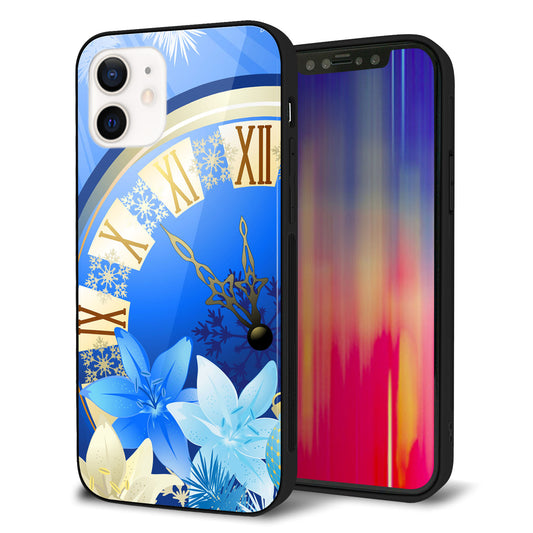 iPhone12 強化ガラス&TPUスマホケース ガラプリ【601 静寂なる青い時】