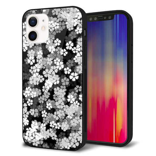 iPhone 12 強化ガラス&TPUスマホケース ガラプリ【1332 夜桜】