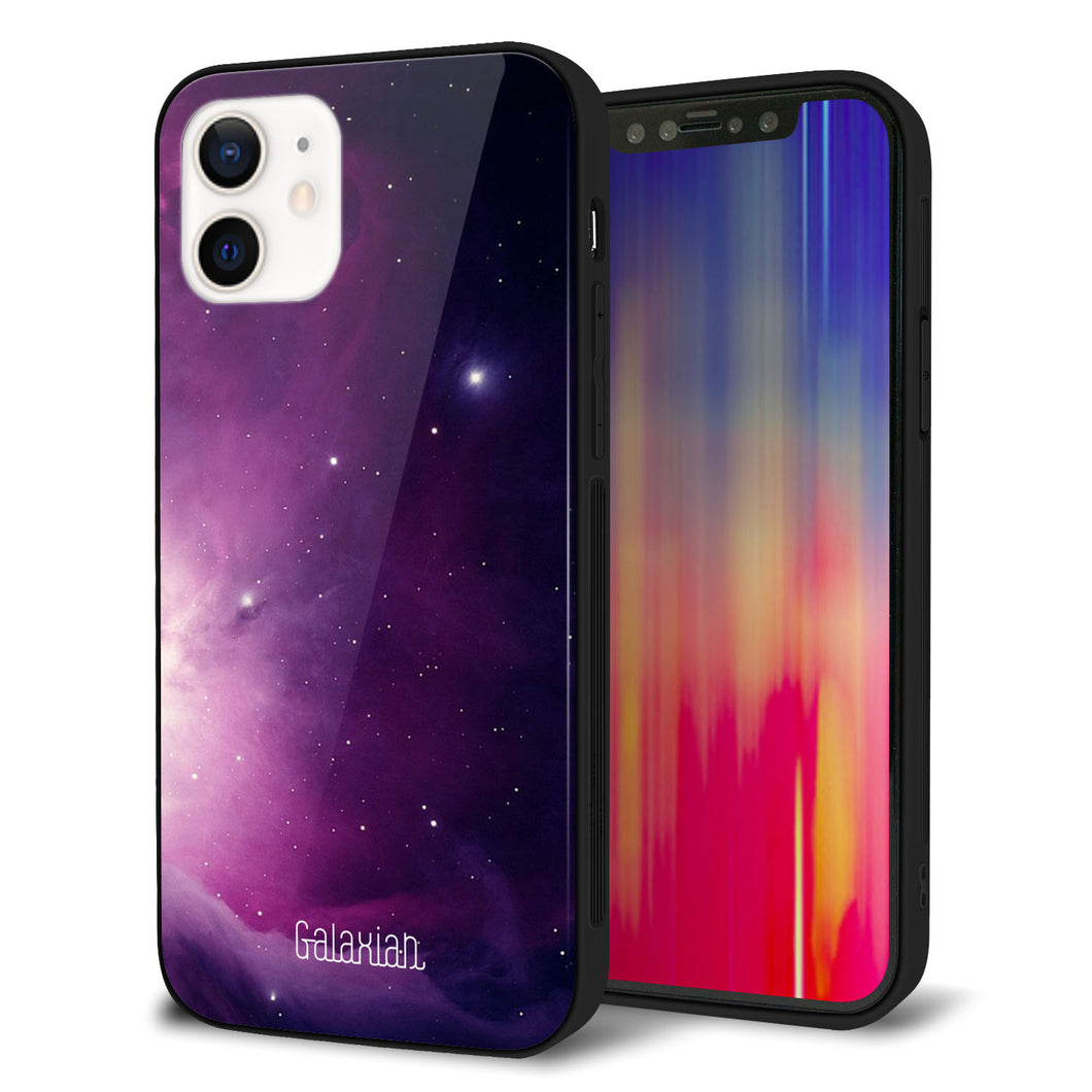 iPhone12 強化ガラス&TPUスマホケース ガラプリ【KM925 Galaxias Purple】