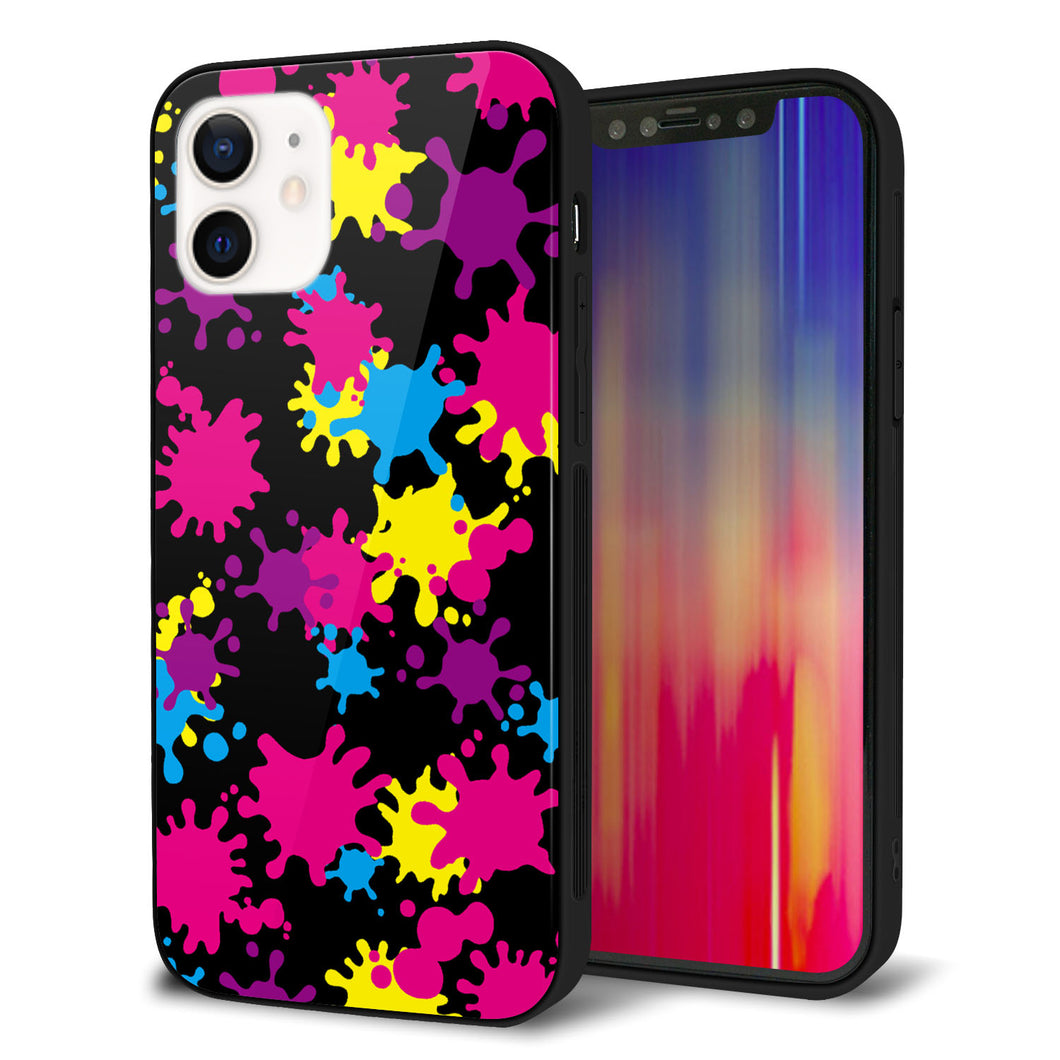 iPhone12 強化ガラス&TPUスマホケース ガラプリ【MA877 ペイントブラック】