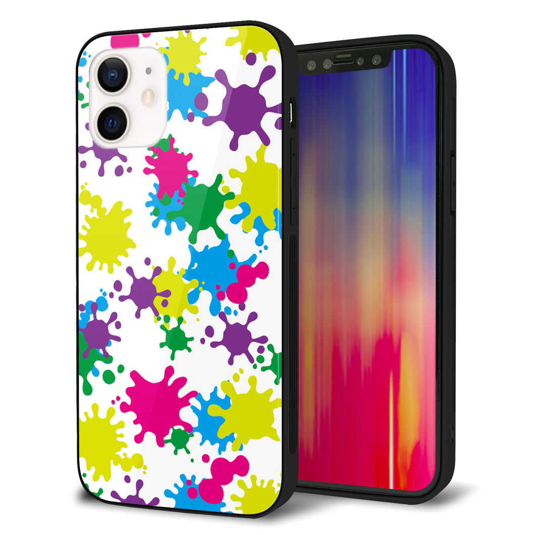 iPhone12 強化ガラス&TPUスマホケース ガラプリ【MA878 ペイントホワイト】