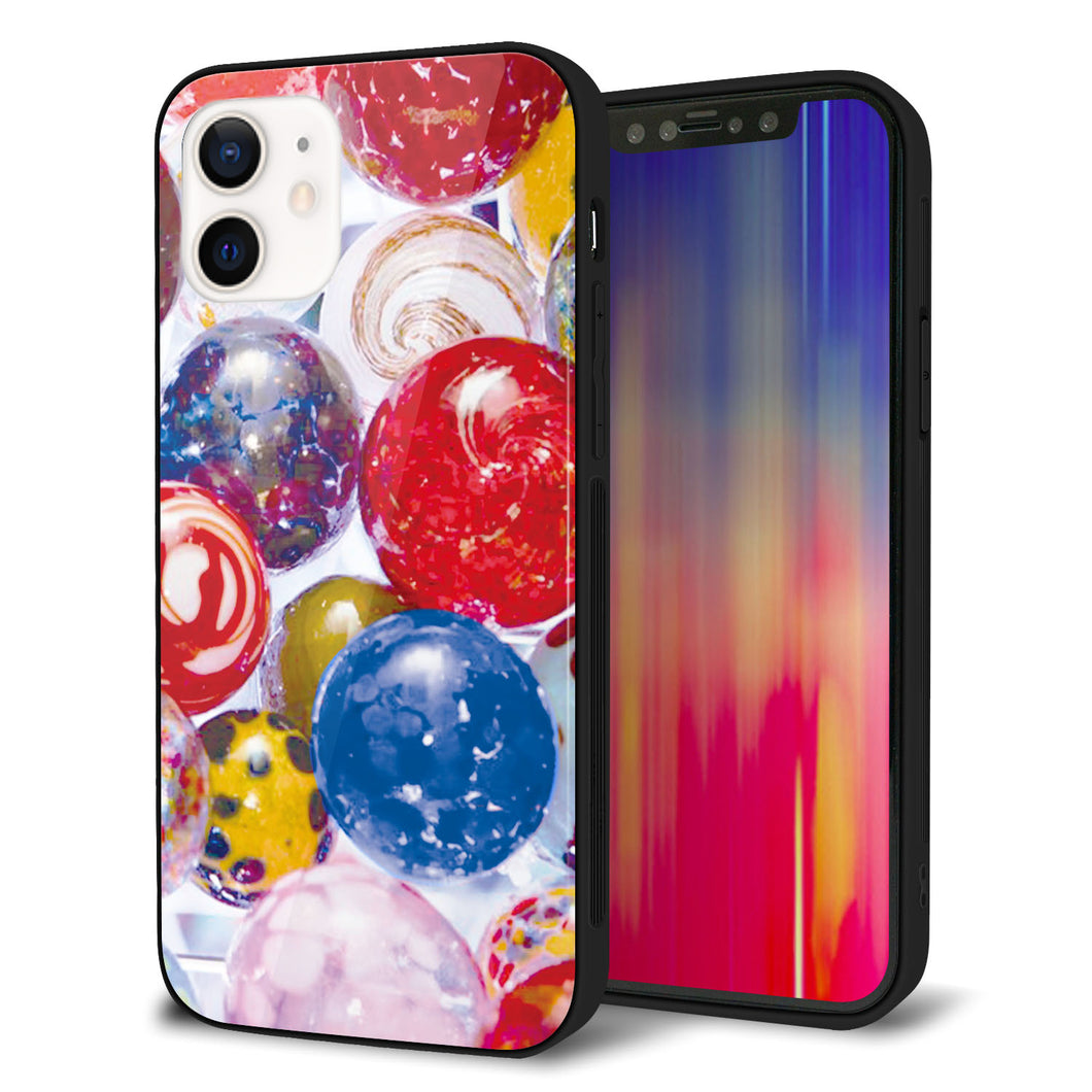 iPhone12 強化ガラス&TPUスマホケース ガラプリ【MA935 ヨーヨー】