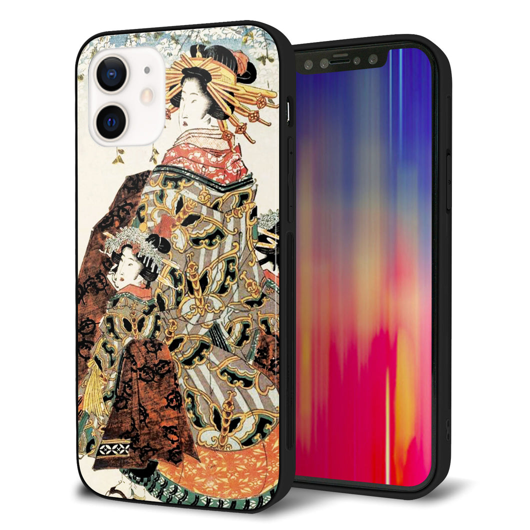 iPhone12 強化ガラス&TPUスマホケース ガラプリ【MA967 花魁 C】