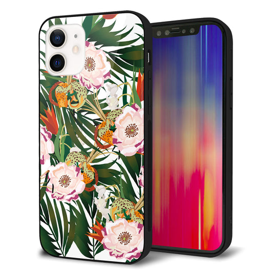 iPhone 12 強化ガラス&TPUスマホケース ガラプリ【SC895 ボタニカル フォレスト】