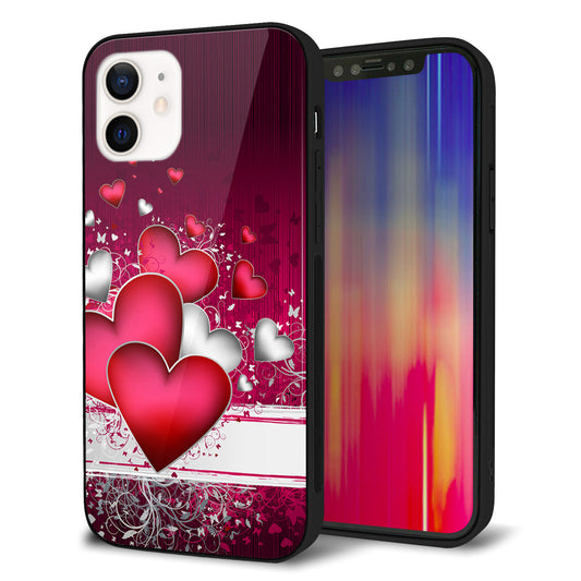 iPhone 12 強化ガラス&TPUスマホケース ガラプリ【VA835 ハートの息吹】