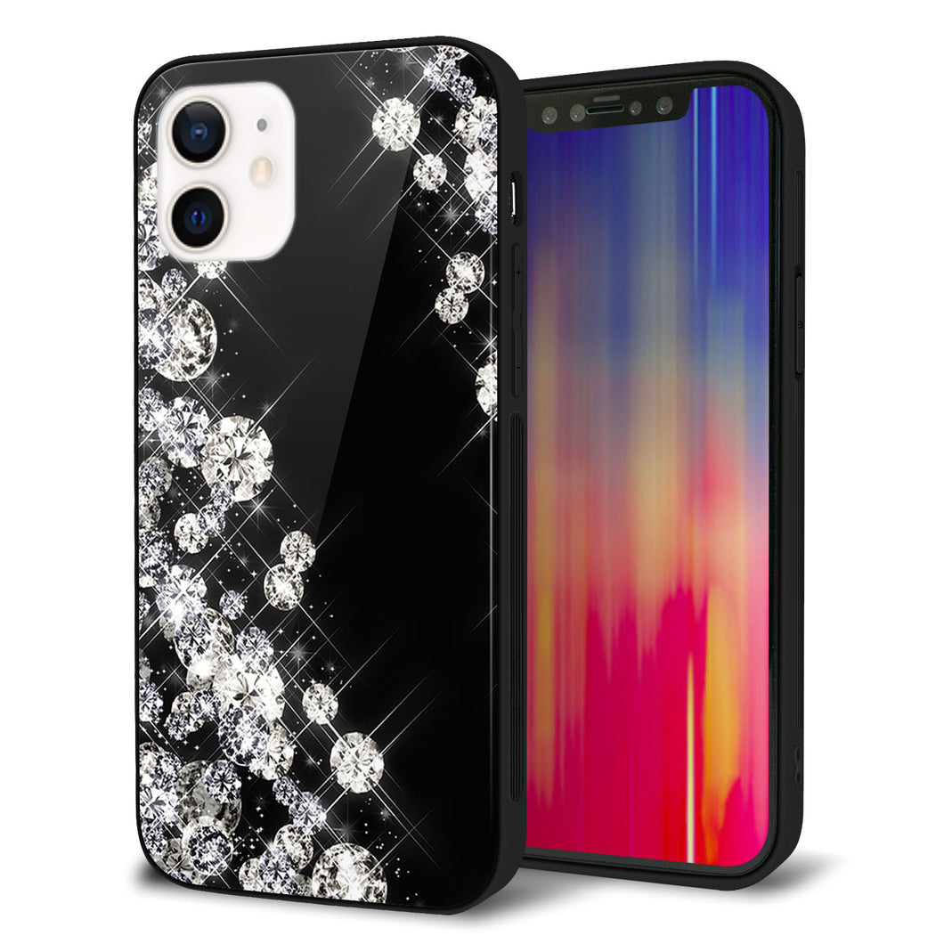 iPhone12 強化ガラス&TPUスマホケース ガラプリ【VA871 ダイヤモンドフレーム】