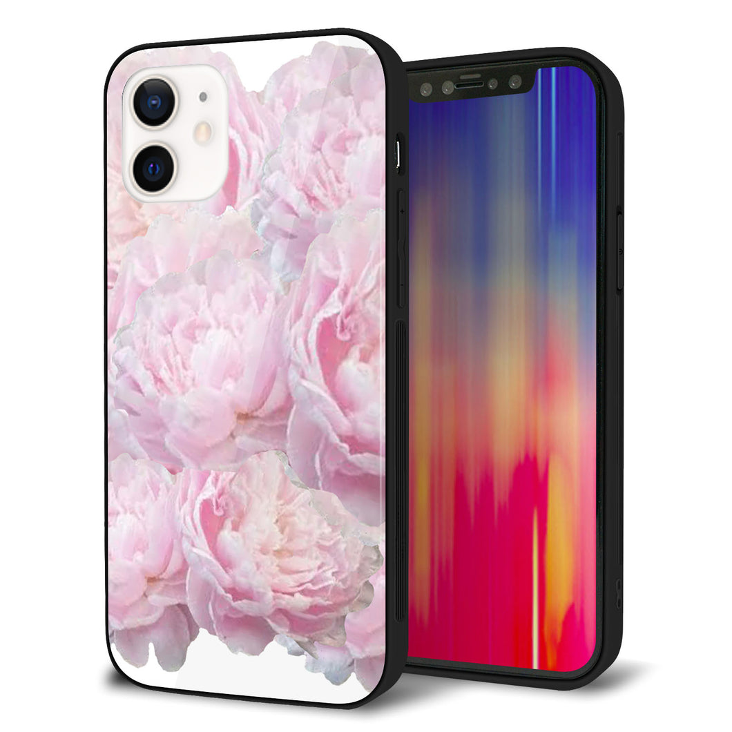 iPhone12 強化ガラス&TPUスマホケース ガラプリ【YI885 フラワー6】