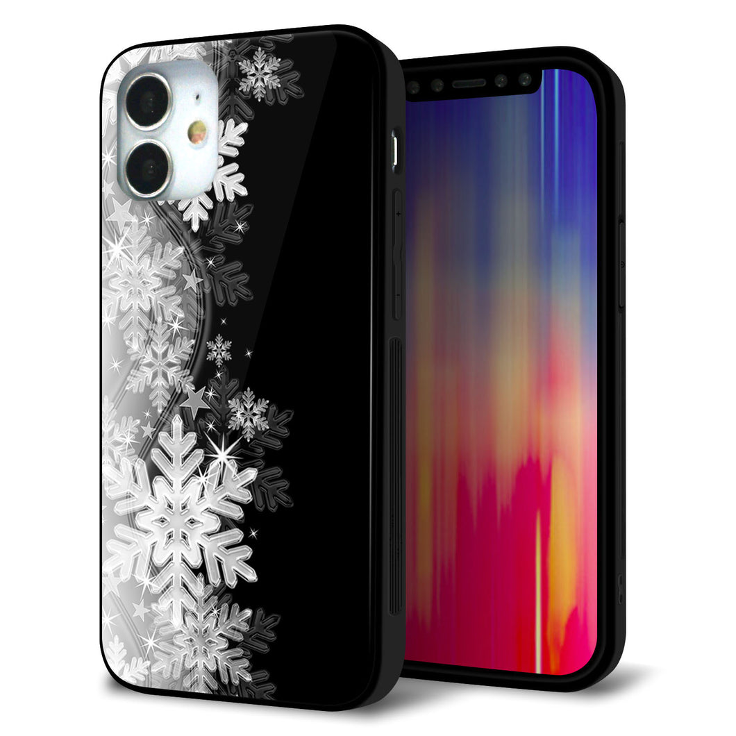iPhone12 mini 強化ガラス&TPUスマホケース ガラプリ【603 白銀と闇】