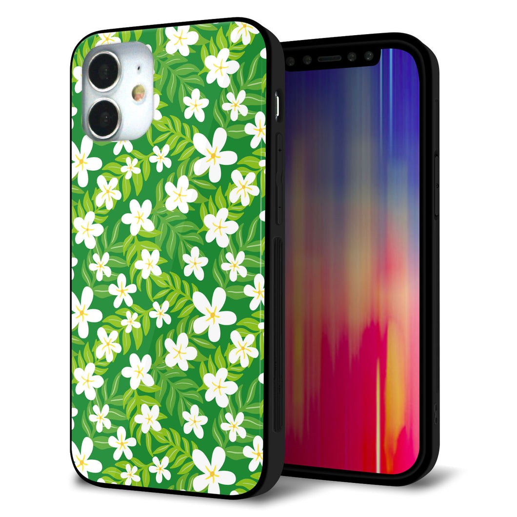 iPhone12 mini 強化ガラス&TPUスマホケース ガラプリ【760 ジャスミンの花畑】