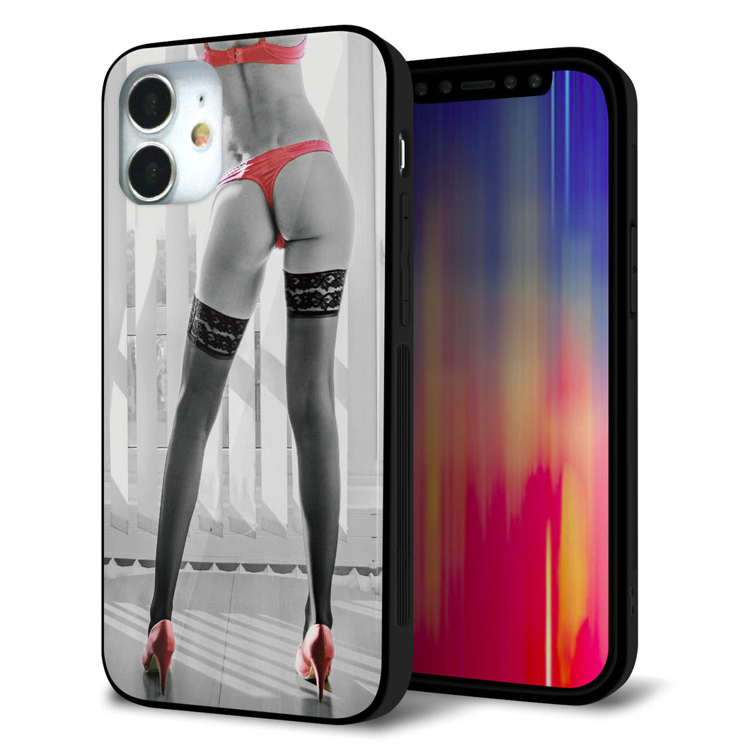 iPhone12 mini 強化ガラス&TPUスマホケース ガラプリ【KM889 ハイヒール】