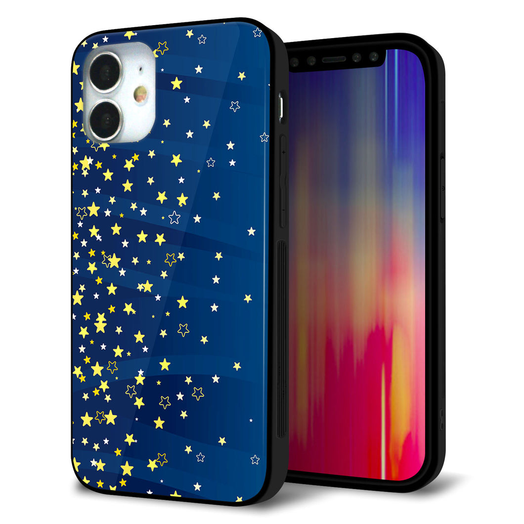 iPhone12 mini 強化ガラス&TPUスマホケース ガラプリ【VA842 満天の星空】