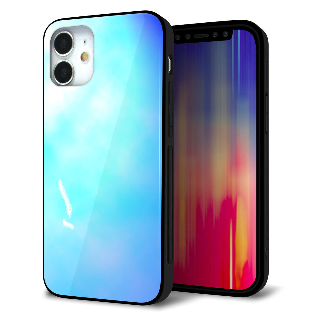iPhone12 mini 強化ガラス&TPUスマホケース ガラプリ【YJ291 デザイン 光】